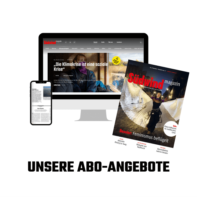 Banner: Südwind-Magazin: Unsere Abo-Angebote