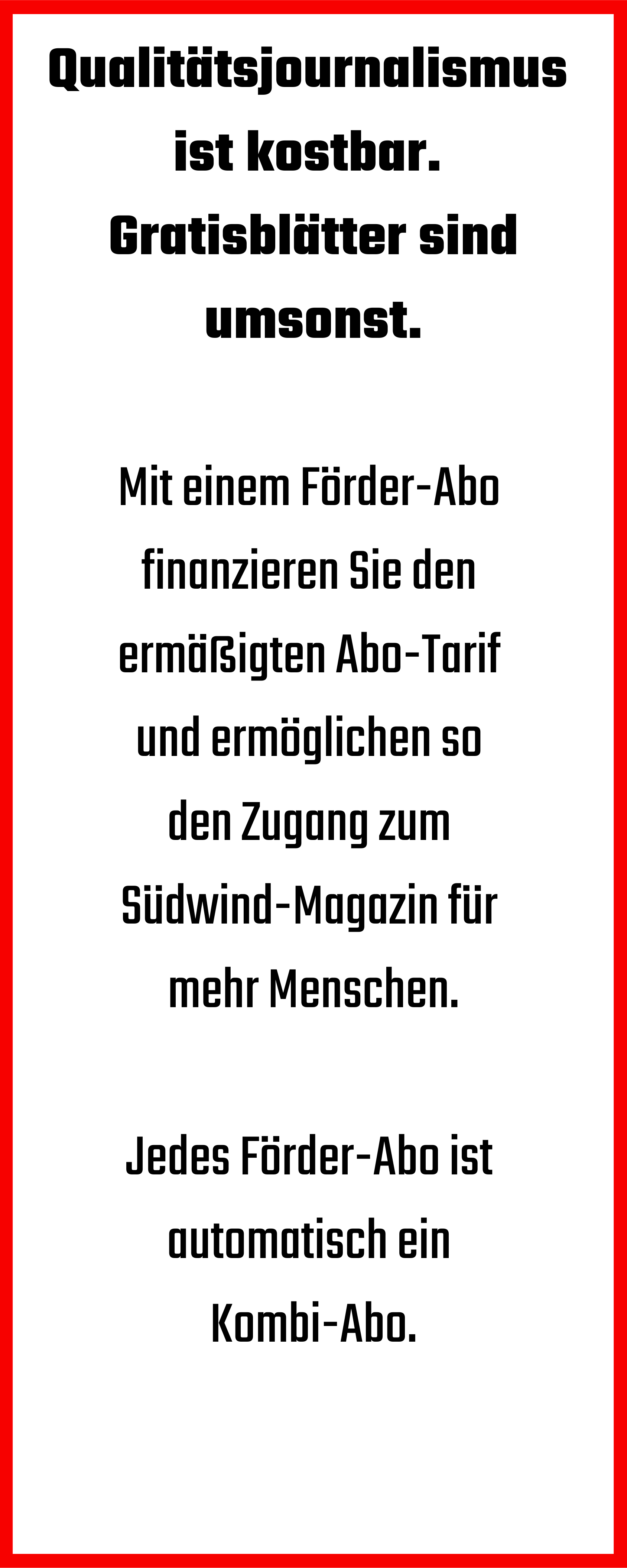 Südwind-Magazin Abo-Paket Förder