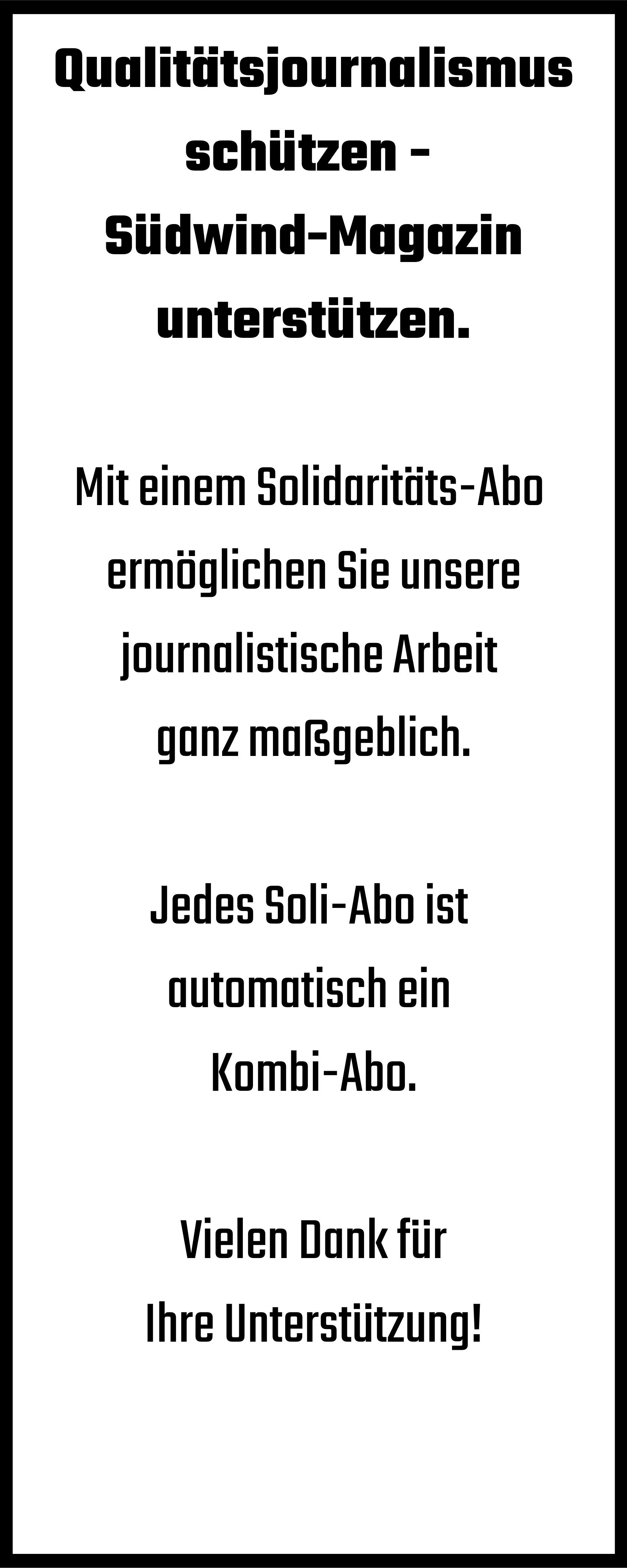 Südwind-Magazin Abo-Paket Soli