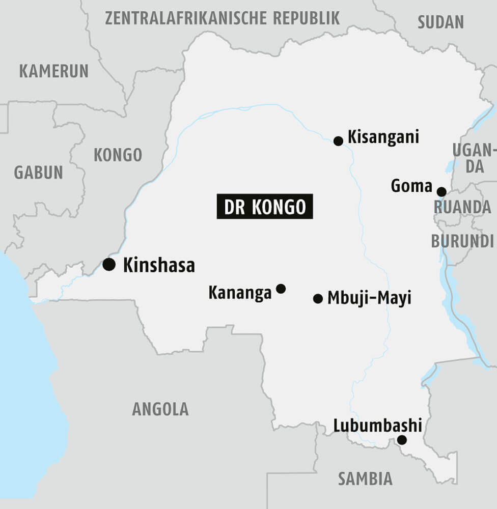 Landkarte Demokratische Republik Kongo