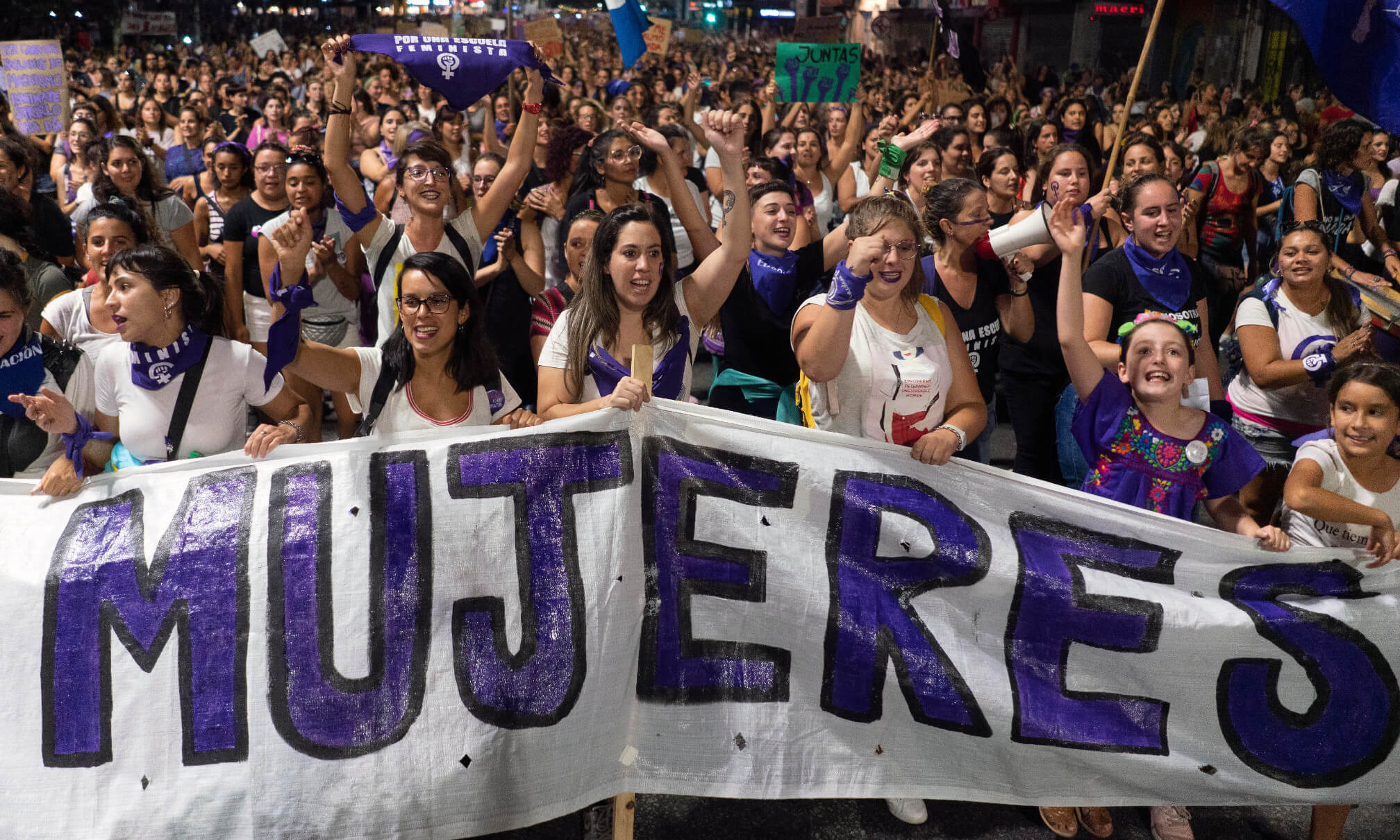 Frauen demonstrieren in der uruguayischen Hauptstadt Montevideo am Internationalen Frauentag